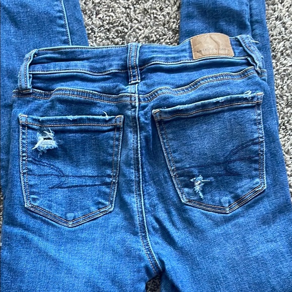 American Eagle Outfitters Ripped Blue Skinny Jeans - Picture 8 of 8